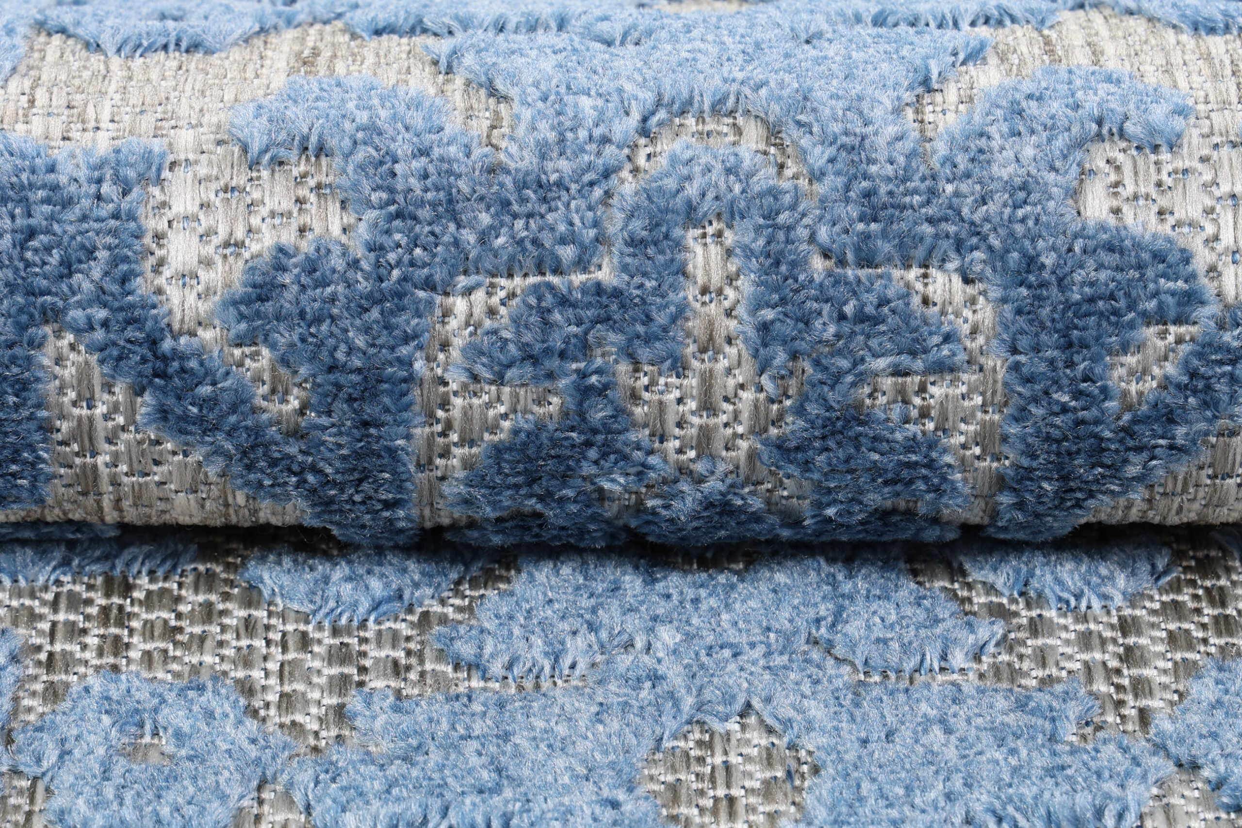 Outdoor Patio Rug Blue Ornaments