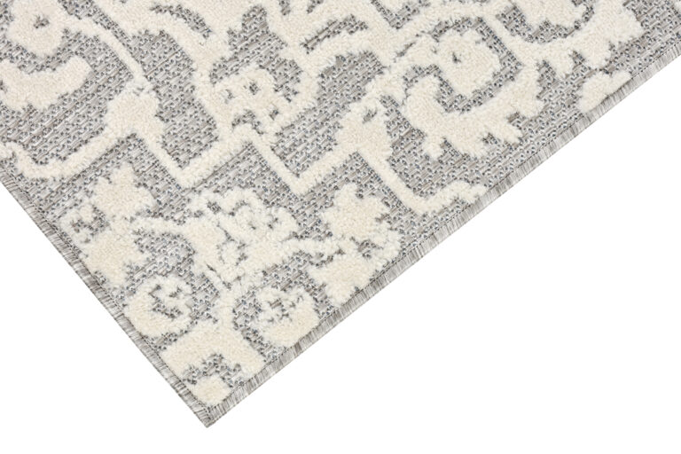 Outdoor Patio Rug Gray Cream Ornaments