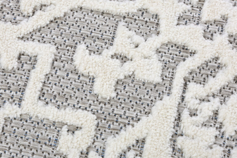 Outdoor Patio Rug Gray Cream Ornaments