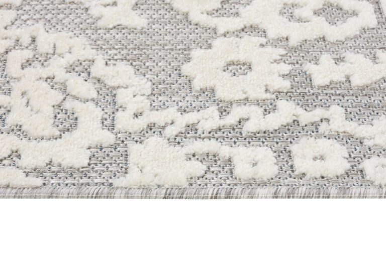 Outdoor Patio Rug Gray Cream Ornaments