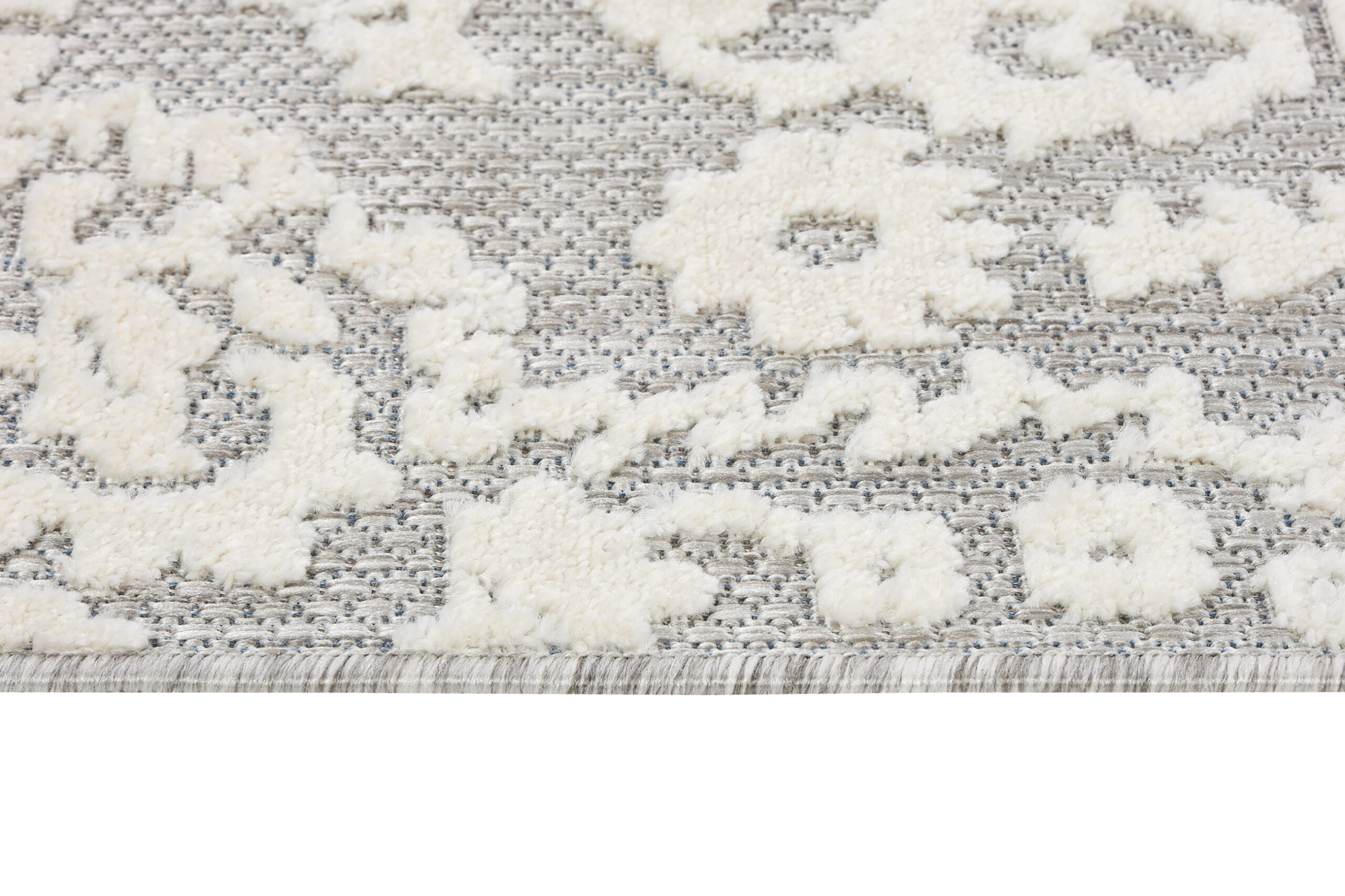 Outdoor Patio Rug Gray Cream Ornaments