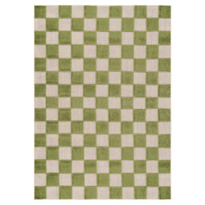Checker Outdoor Rug Cream Green