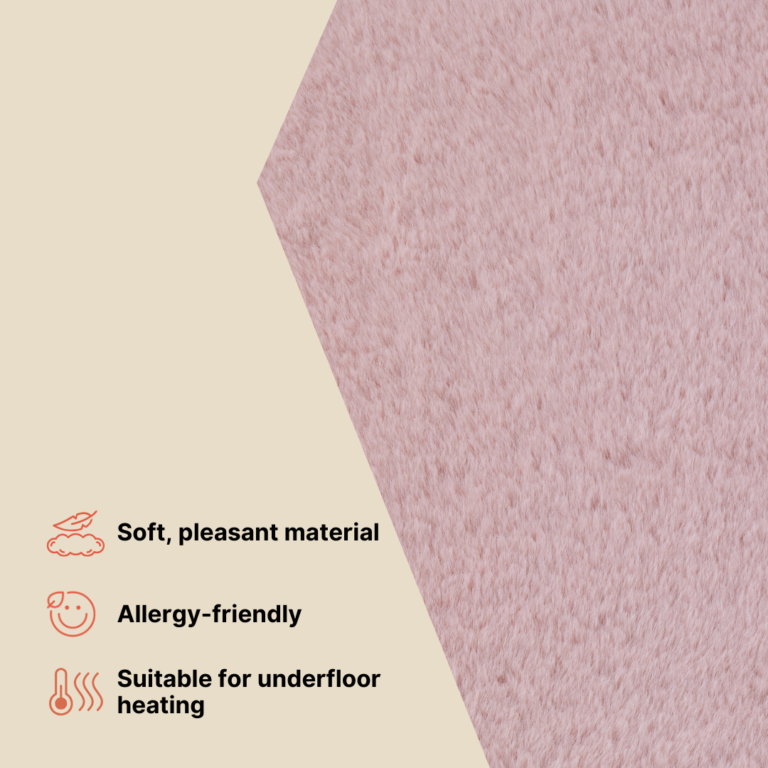 Area Rug Lumi Square Pink Non-Slip