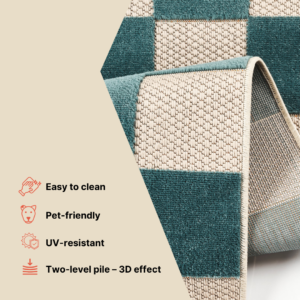 Checker Outdoor Rug Cream Red