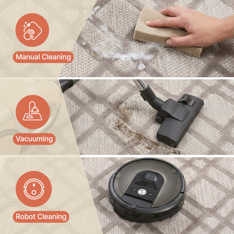 Outdoor Patio Rug Gray Cream Ornaments