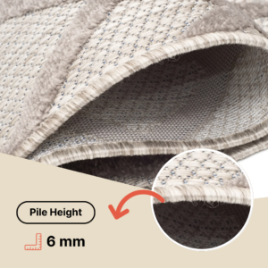 Outdoor Patio Rug Cream Gray Ornaments