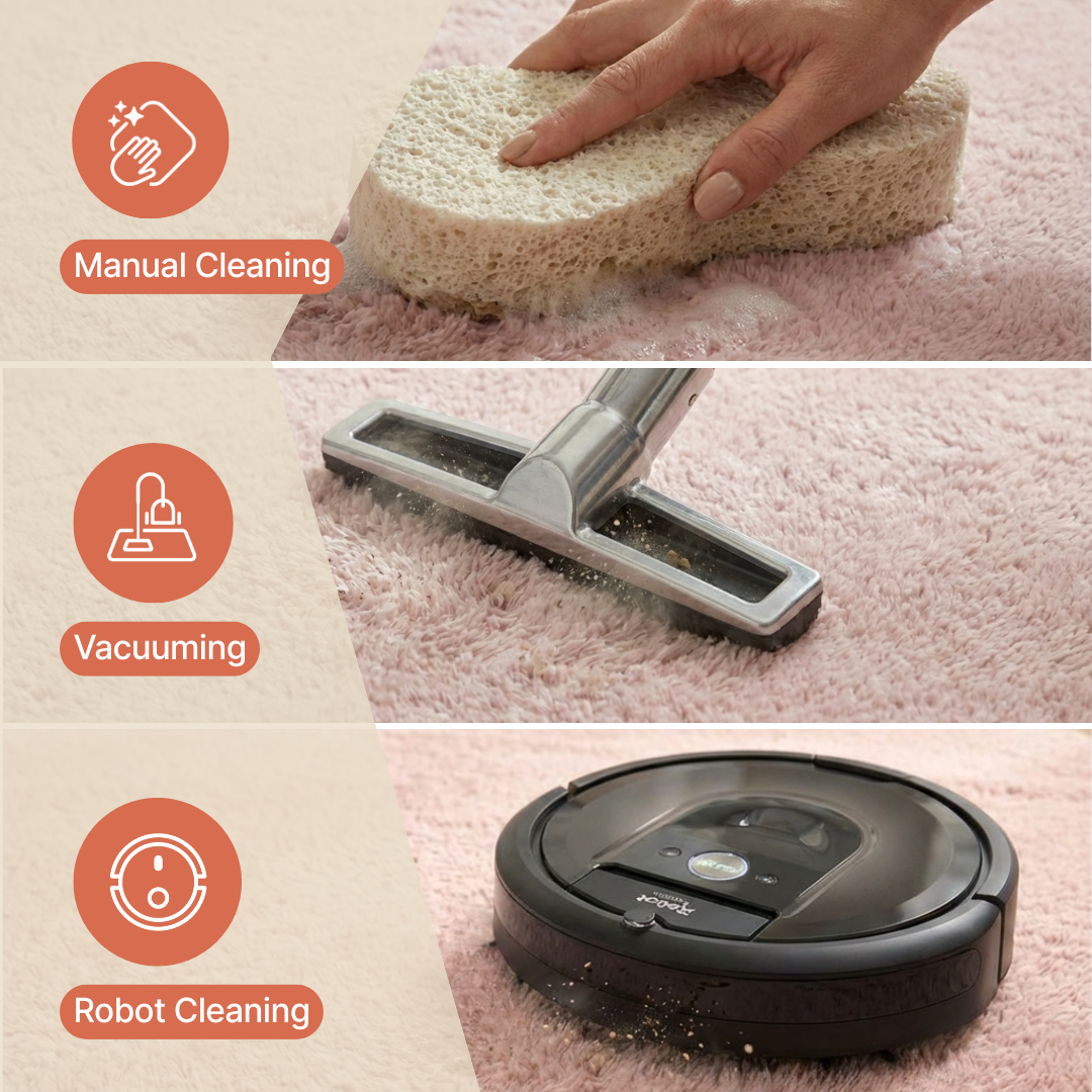 Area Rug Lumi Round Cream Non-Slip