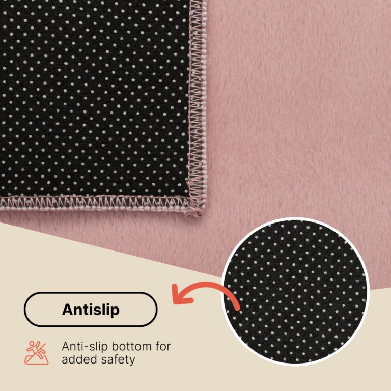 Area Rug Lumi Square Pink Non-Slip