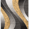 Area Rug Dream Modern Grey Yellow Waves