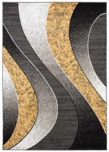 Area Rug Dream Modern Grey Yellow Waves