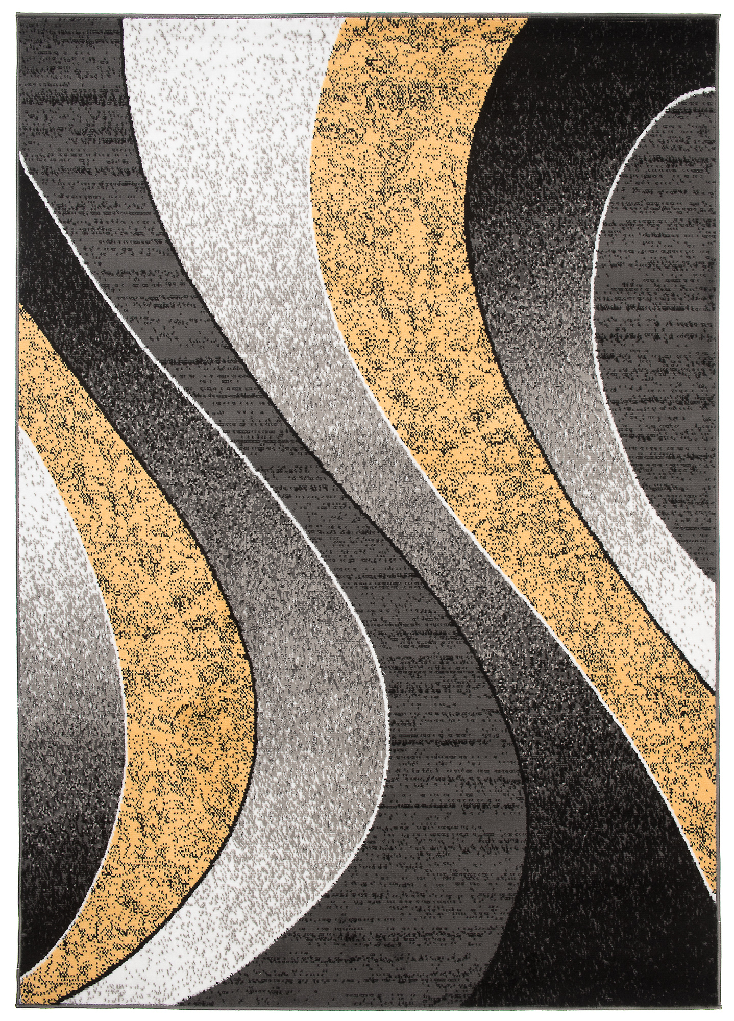 Area Rug Dream Modern Grey Yellow Waves