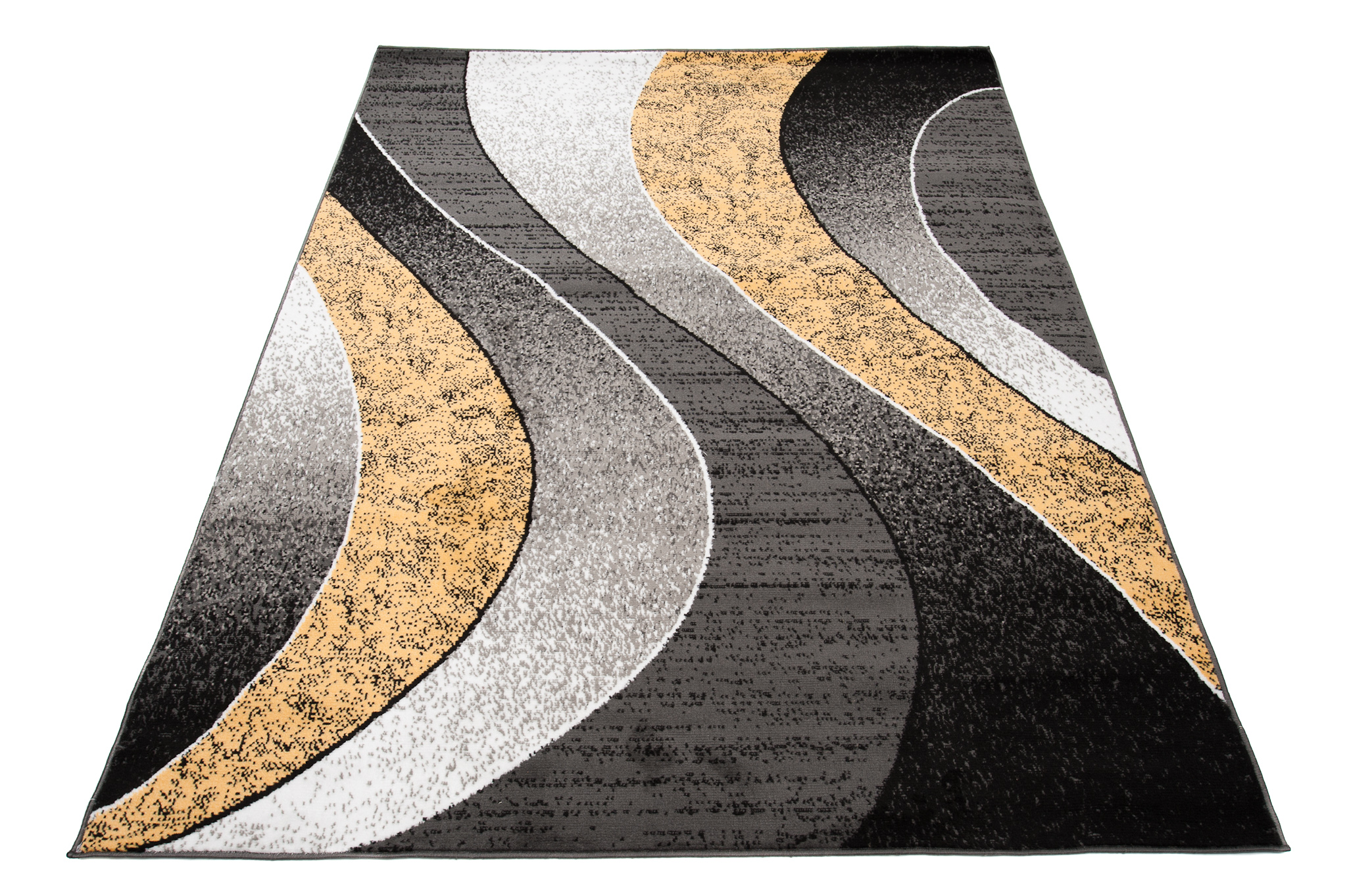 Area Rug Dream Modern Grey Yellow Waves
