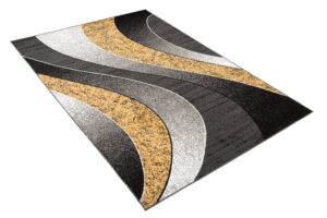 Area Rug Dream Modern Grey Yellow Waves